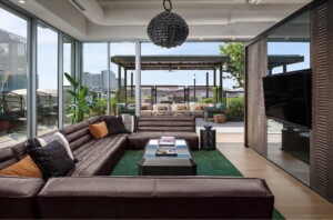 The Place interior 8th floor seating area