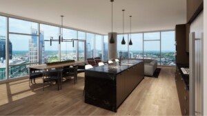 The Place interior kitchen island