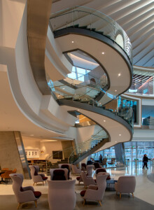 American Airlines curved staircase