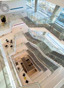 American Airlines interior stairwell looking down