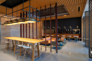 American Airlines interior gathering space