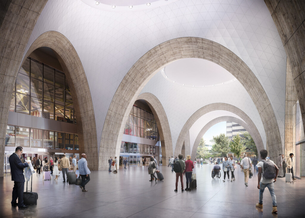 Boston South Station Tower interior concourse arches