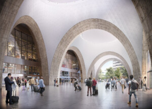 Boston South Station Tower interior concourse arches