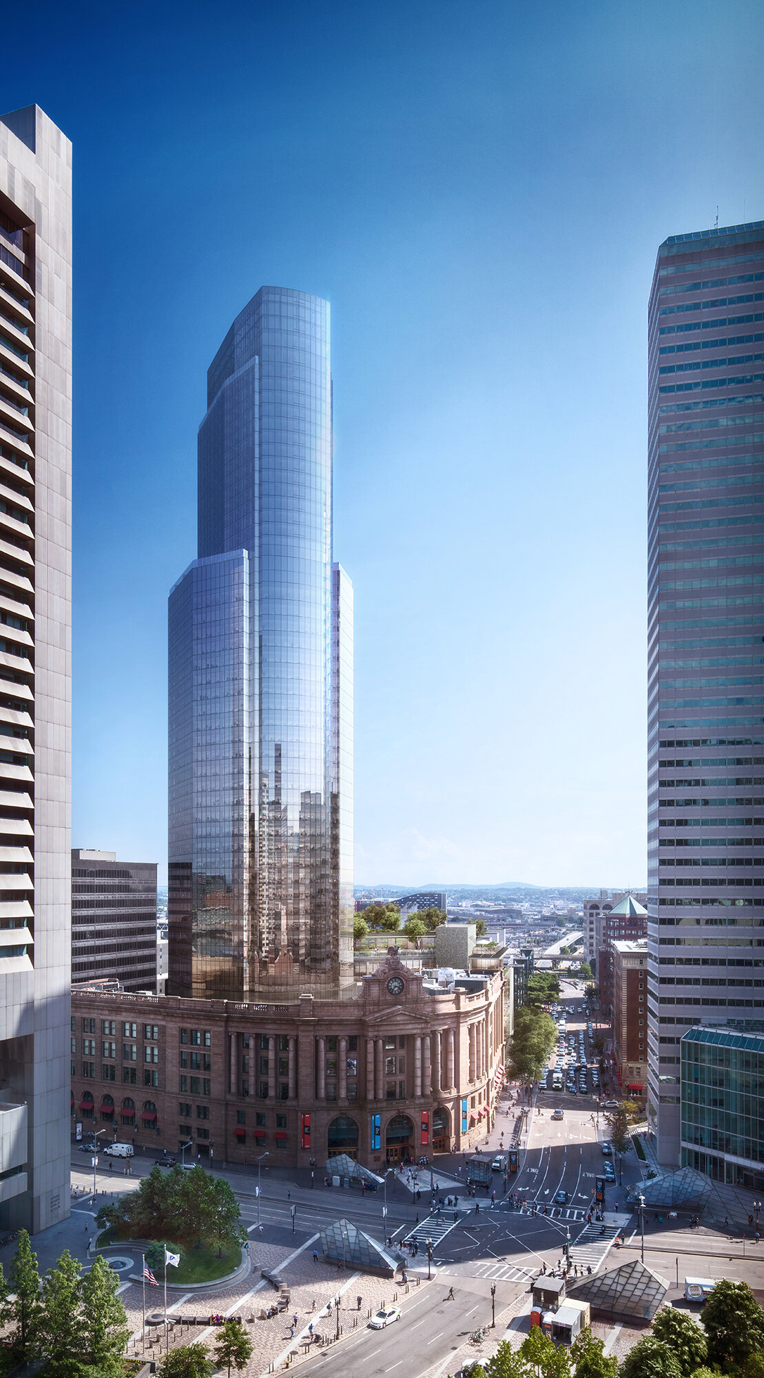 Boston South Station Tower exterior at daytime