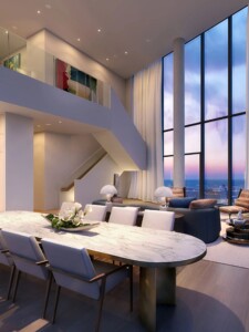Boston South Station Tower interior home dining and living room