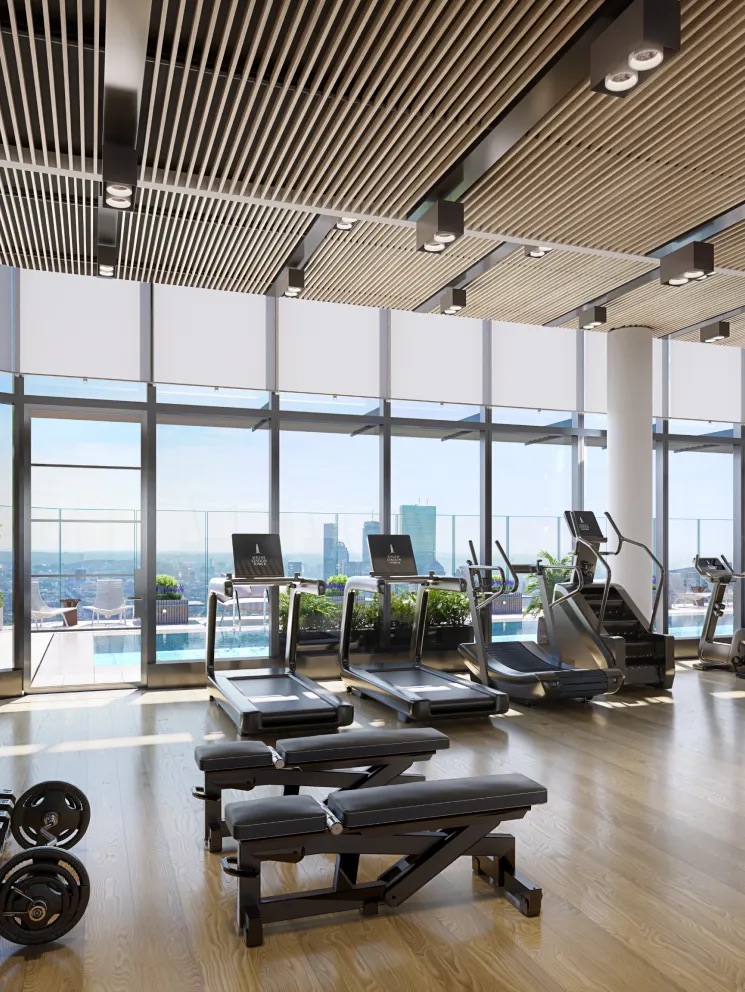 Boston South Station Tower interior gym