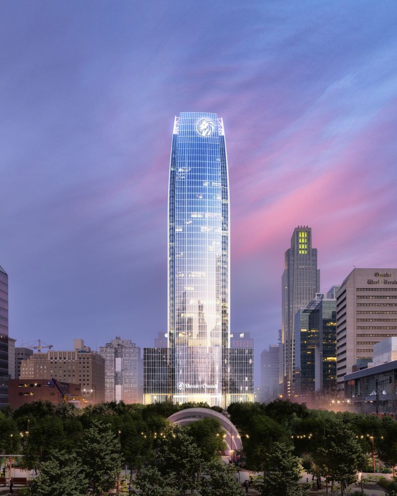Mutual of Omaha exterior at dusk